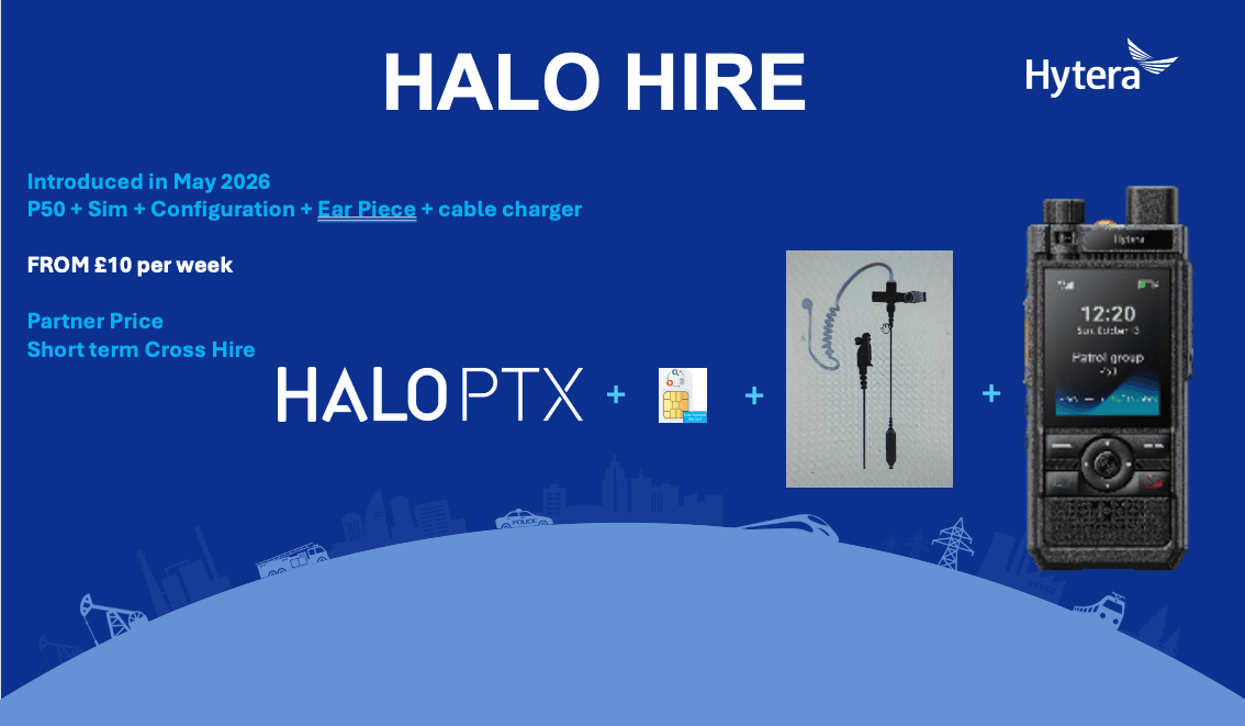 Halo Hire — P50 + SIM + configuration + ear piece + cable charger, from £10 per week